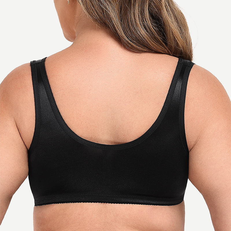 Plus Size Front Closure  Hook Wireless Black Minimizer Bra For Ladies Wingslove