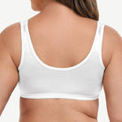 Plus Size Front Closure Hook Wireless White Minimizer Bra
