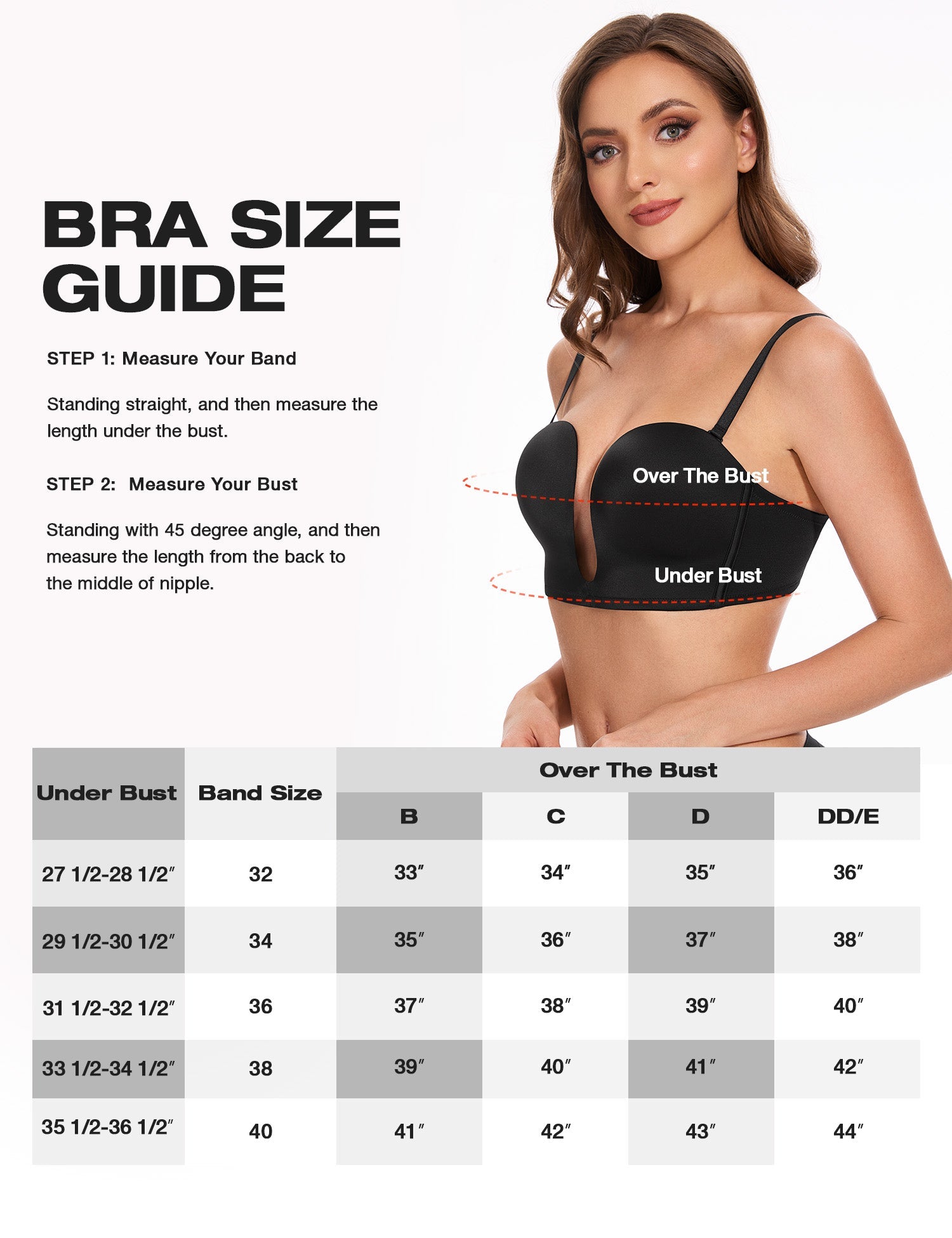 Deep V Wireless Push - Up Bra Black - WingsLove