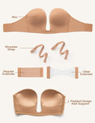 Deep V Wireless Push - Up Bra Brown - WingsLove