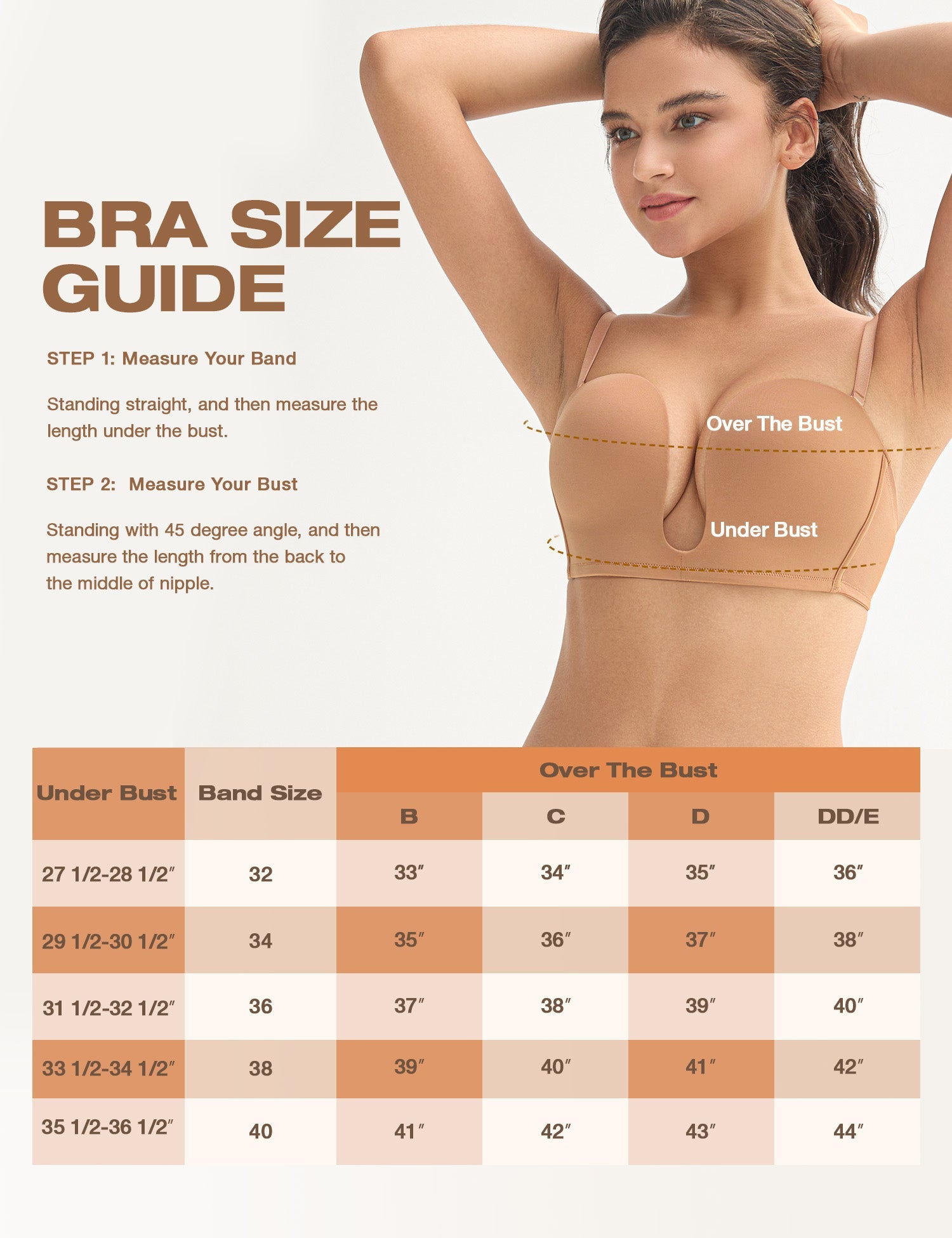 Deep V Wireless Push - Up Bra Brown - WingsLove