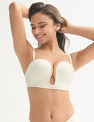 Deep V Wireless Push - Up Bra Ivory - WingsLove