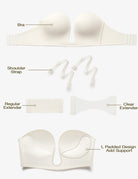 Deep V Wireless Push - Up Bra Ivory - WingsLove