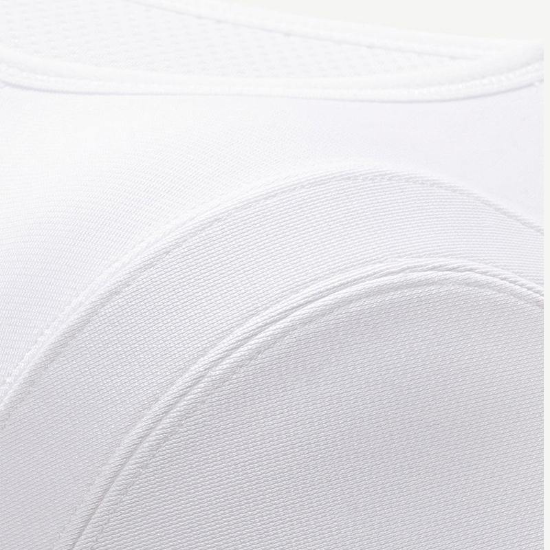 Full Coverage High Support Impact Solid wirefree Sports Bra White