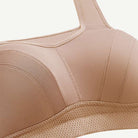 Full Coverage High Support Solid Stress Reliever Sports Bra Nude