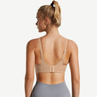Full Coverage High Support Solid Stress Reliever Sports Bra Nude