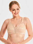 Full Coverage Minimizer Bra Wire-free, Pink Nude Leopard