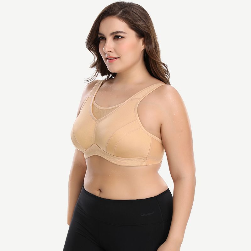 Plus Size Non Padded Yoga Sports Bra Nude