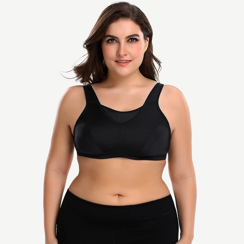 Plus Size Non Padded Yoga Wirefree Sports Bra Black