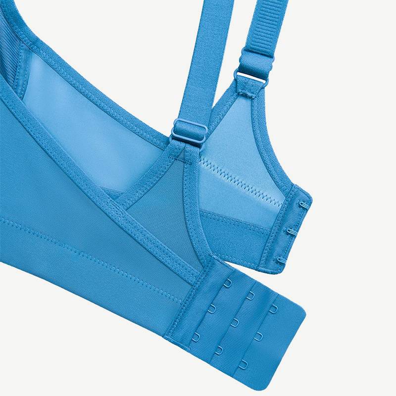 Full Coverage Plus Size Non Padded Yoga Sports Bra Blue