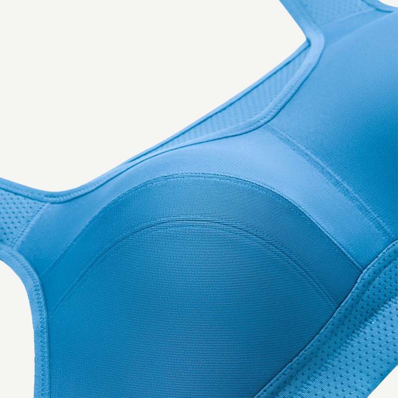 Full Coverage Plus Size Non Padded Yoga Sports Bra Blue