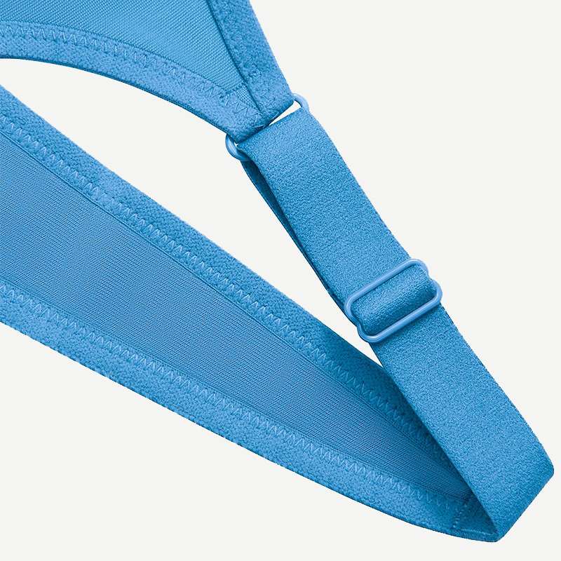 Full Coverage Plus Size Non Padded Yoga Sports Bra Blue