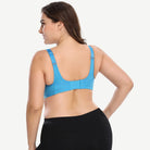 Full Coverage Plus Size Non Padded Yoga Sports Bra Blue