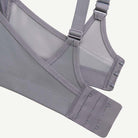 Plus Size Solid wirefree Absorb Breathable Sports Bra Grey