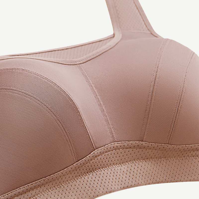 Plus Size Solid Absorb Breathable Sports Bra Amber