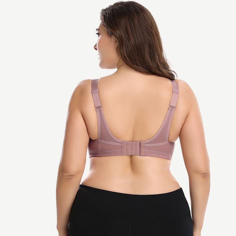 Plus Size Solid Absorb Breathable Sports Bra Amber