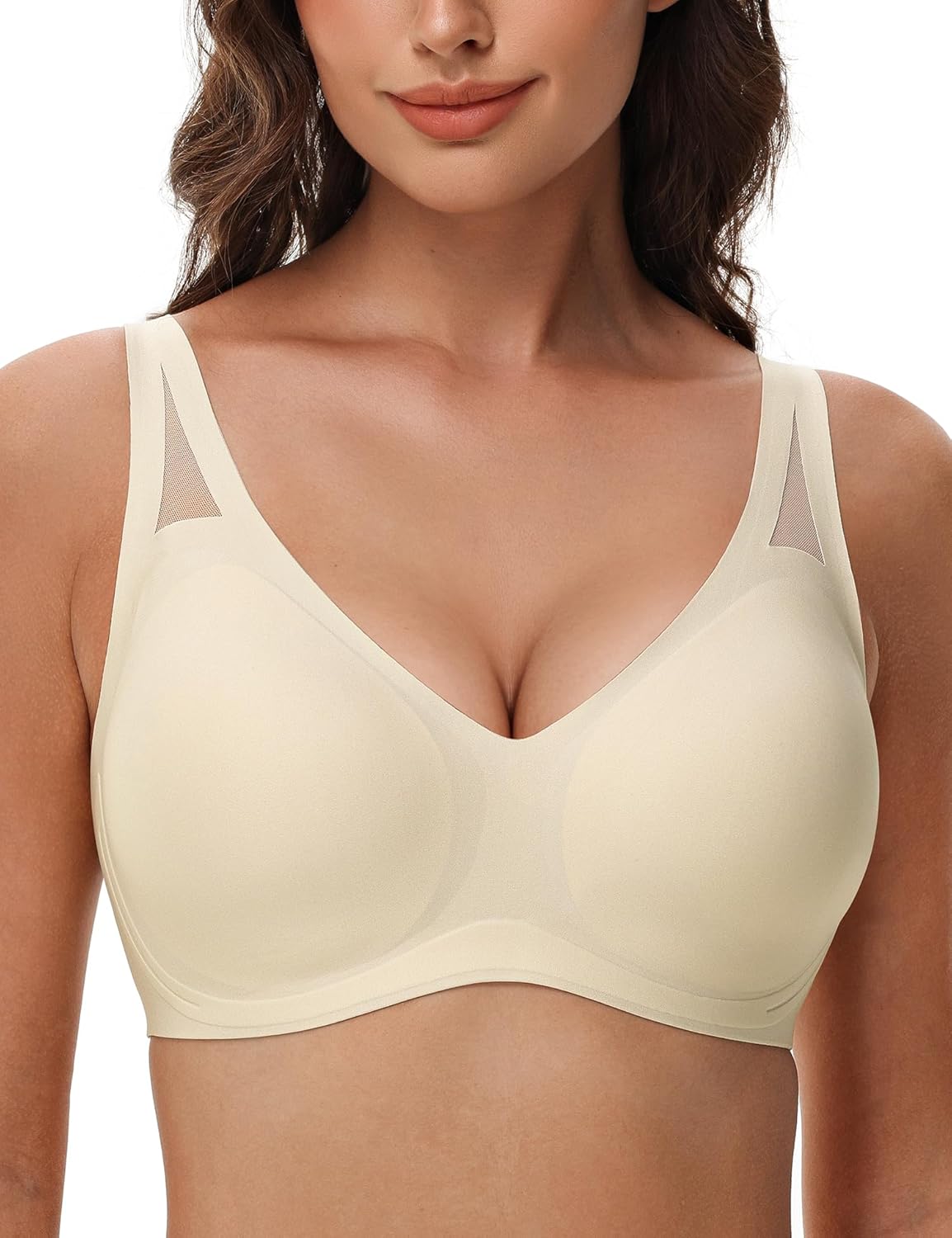 Seamless Wireless V - Neck Bra Light Nude - WingsLove