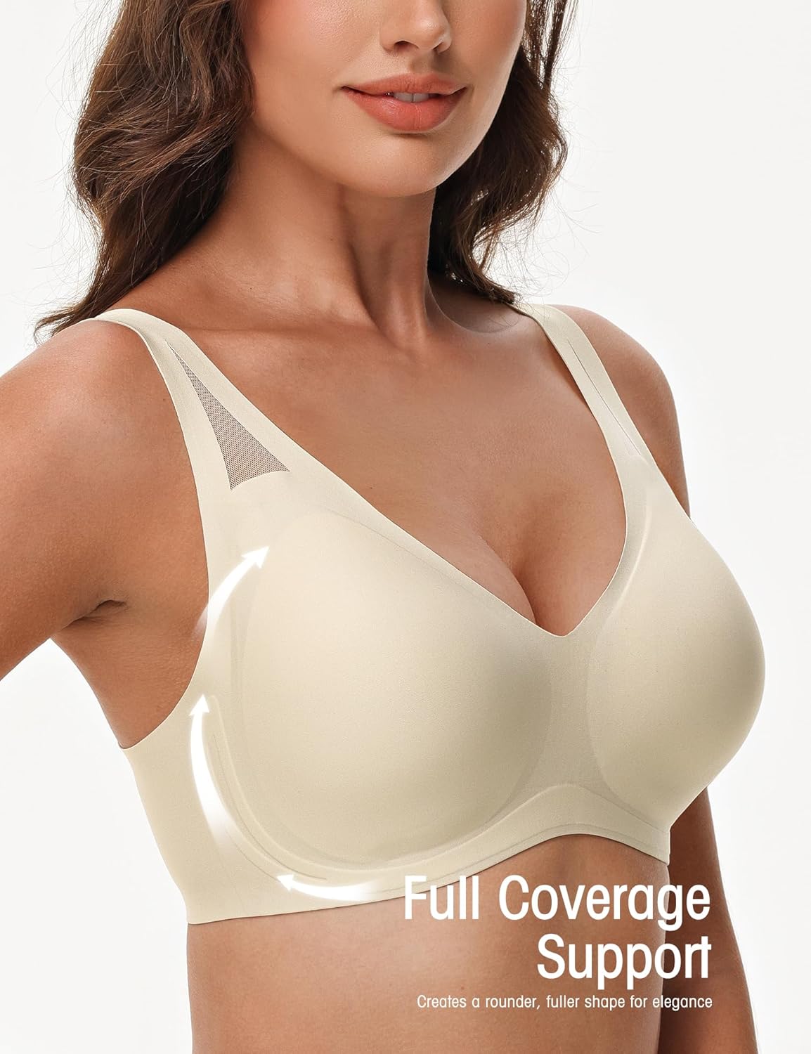 Seamless Wireless V - Neck Bra Light Nude - WingsLove