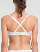 Sheer Lace Underwire Unlined Mesh & Adjustable Straps White - WingsLove