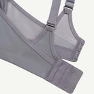 Full Coverage Solid Absorb Wirefree Breathable Sports Bra Grey