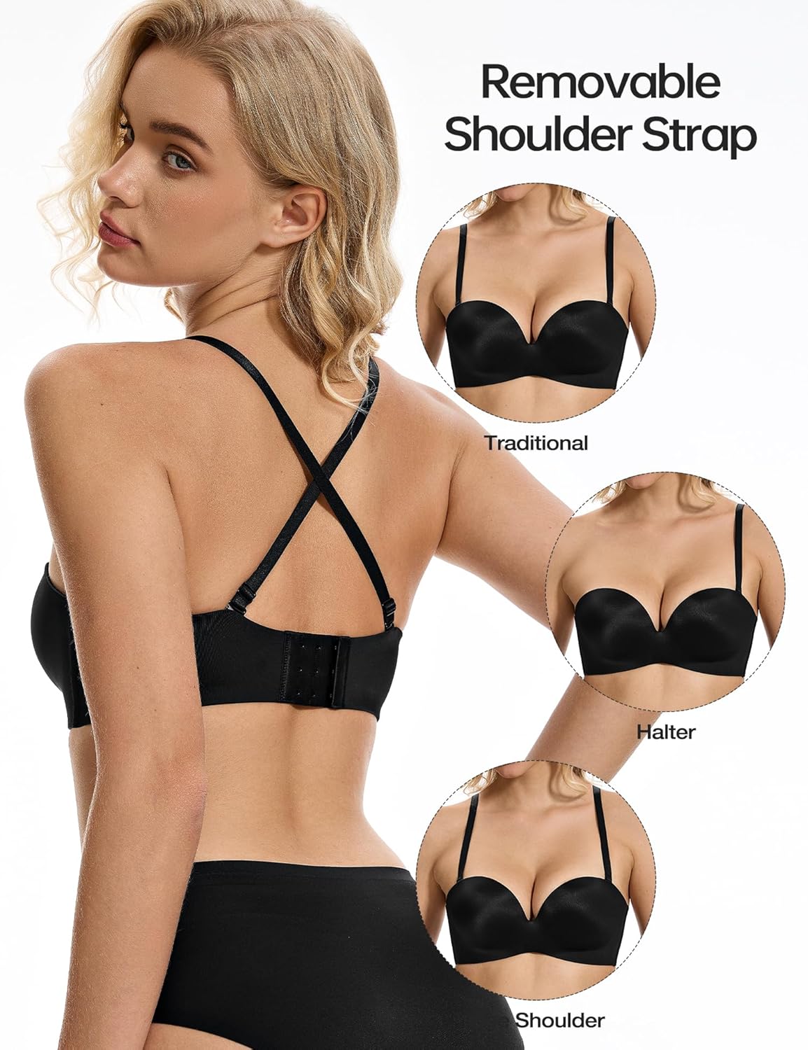 Strapless Push - Up Seamless Lift with Convertible Straps Bra - WingsLove