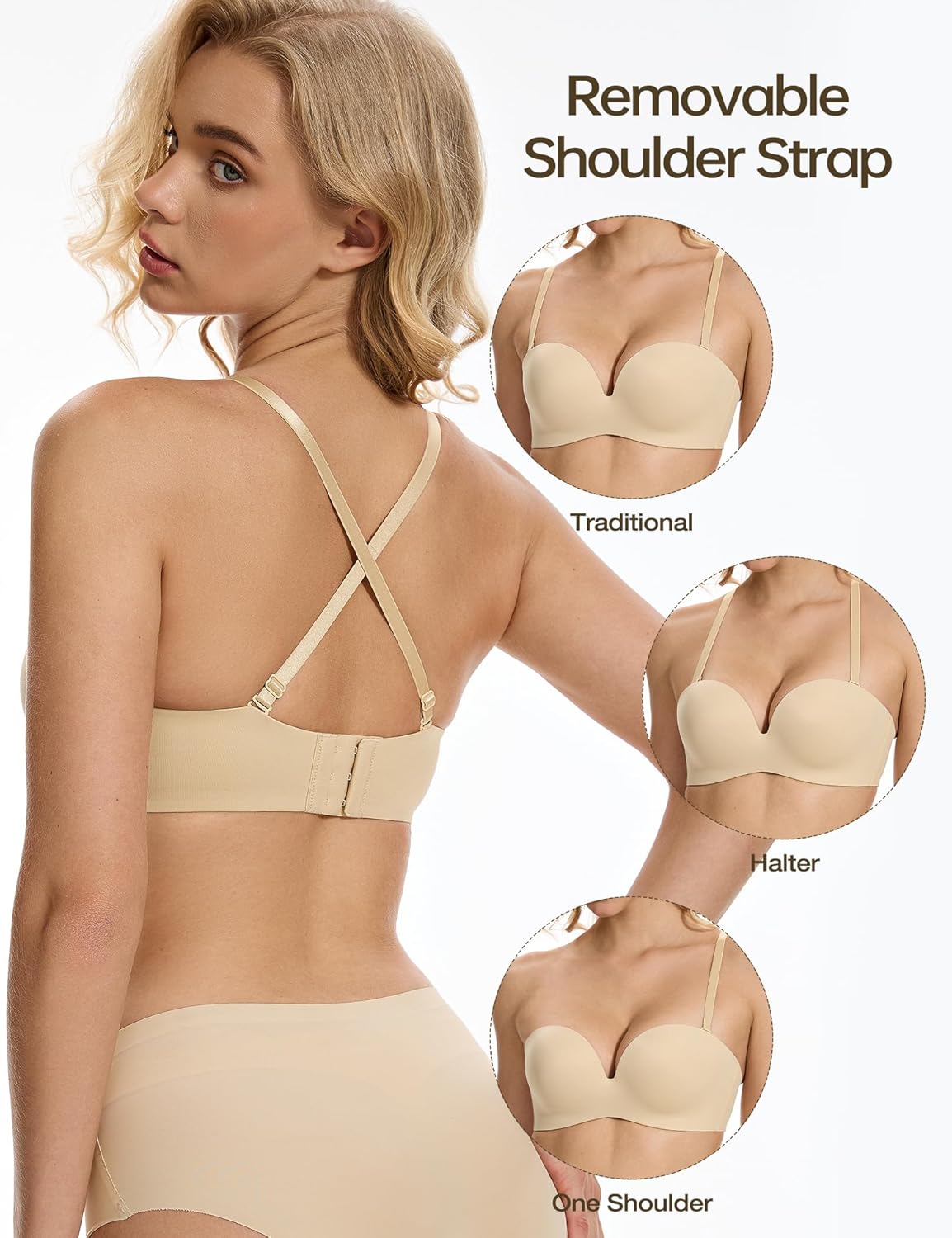 Strapless Push - Up Seamless Lift with Convertible Straps Bra - WingsLove