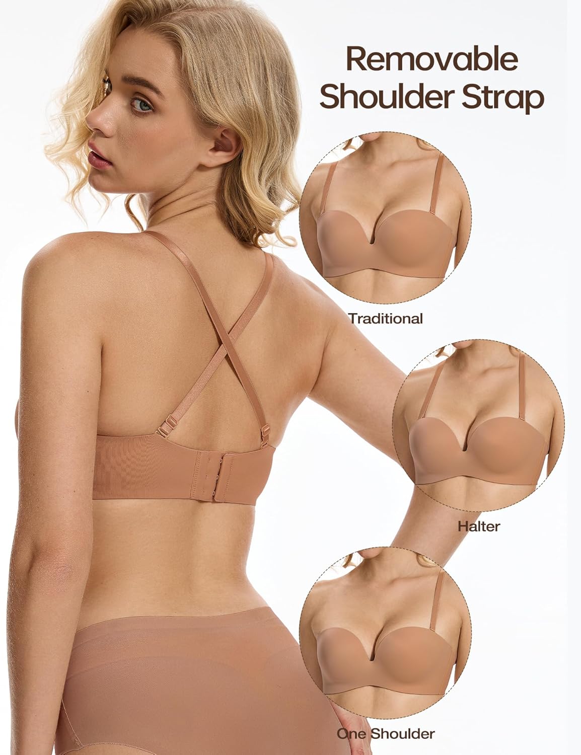 Strapless Push - Up Seamless Lift with Convertible Straps Bra - WingsLove