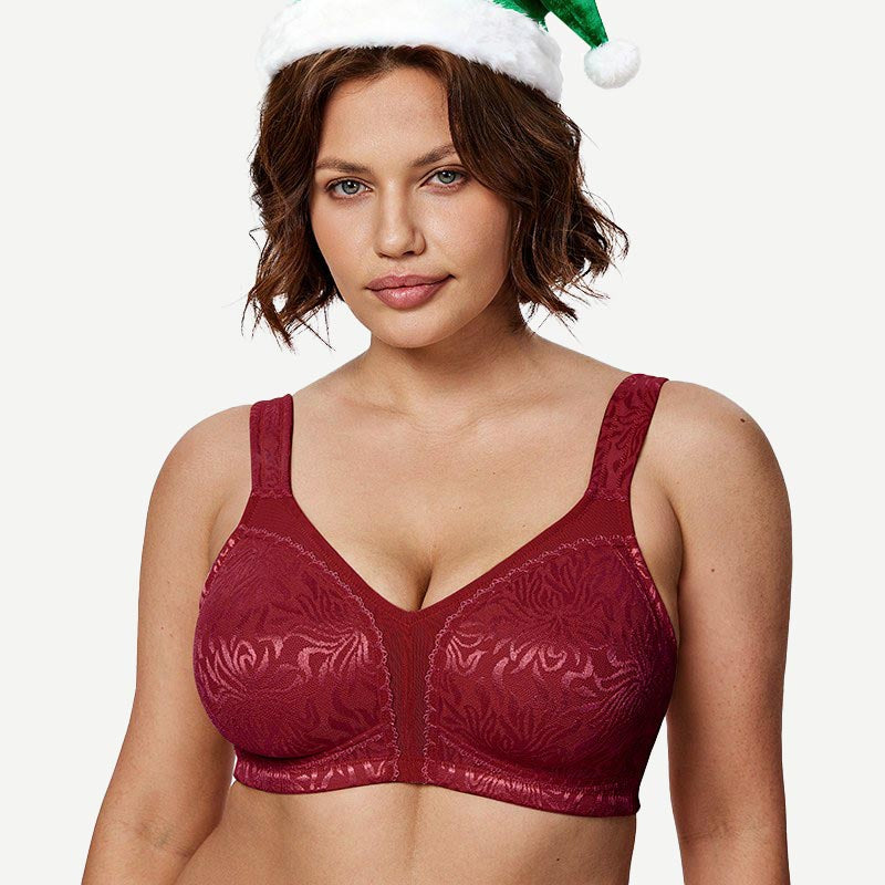 wingslove christmas minimizer bra wine red