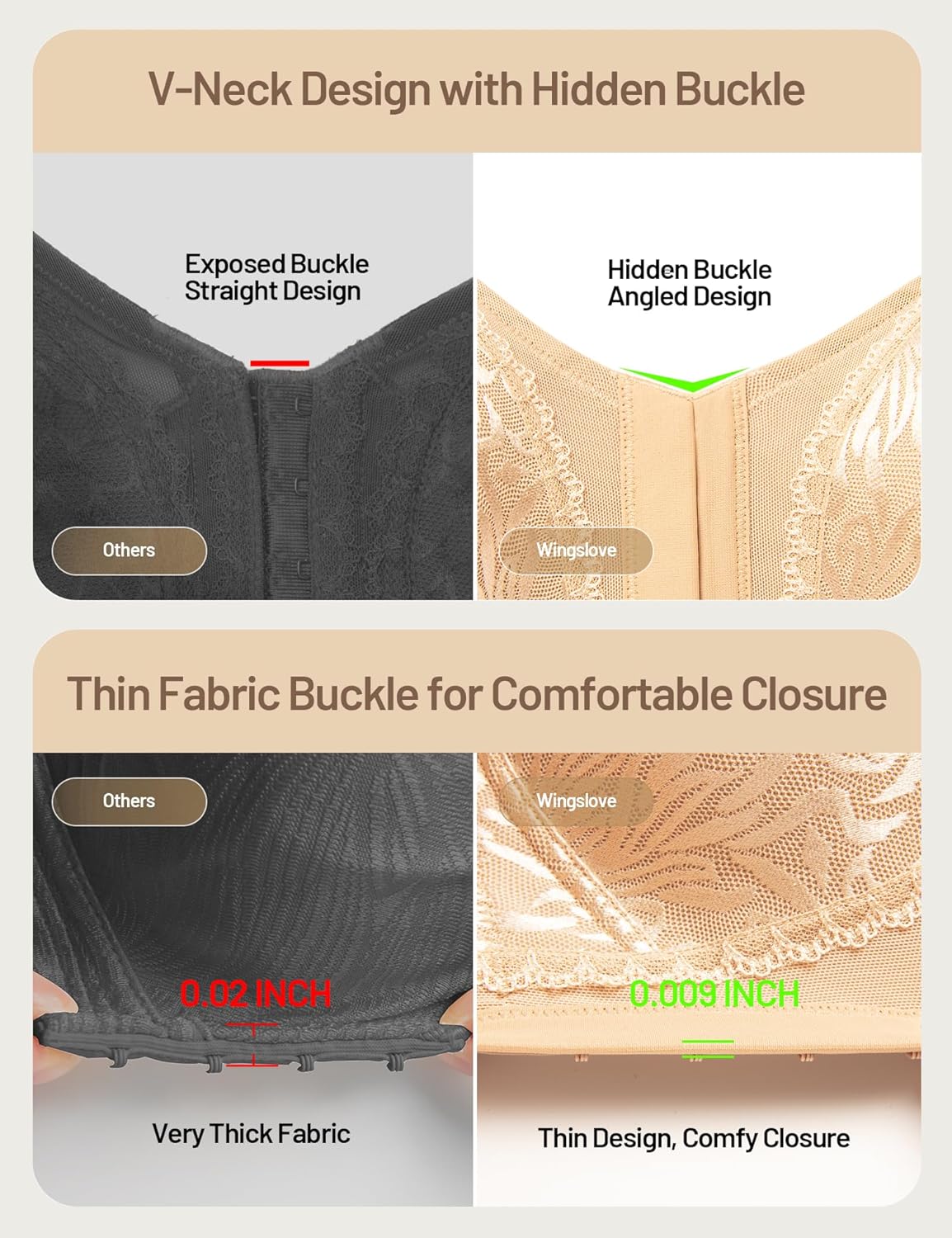 Wireless Minimizer Deep V Plus Size & Ultra - Soft Support Bra - WingsLove