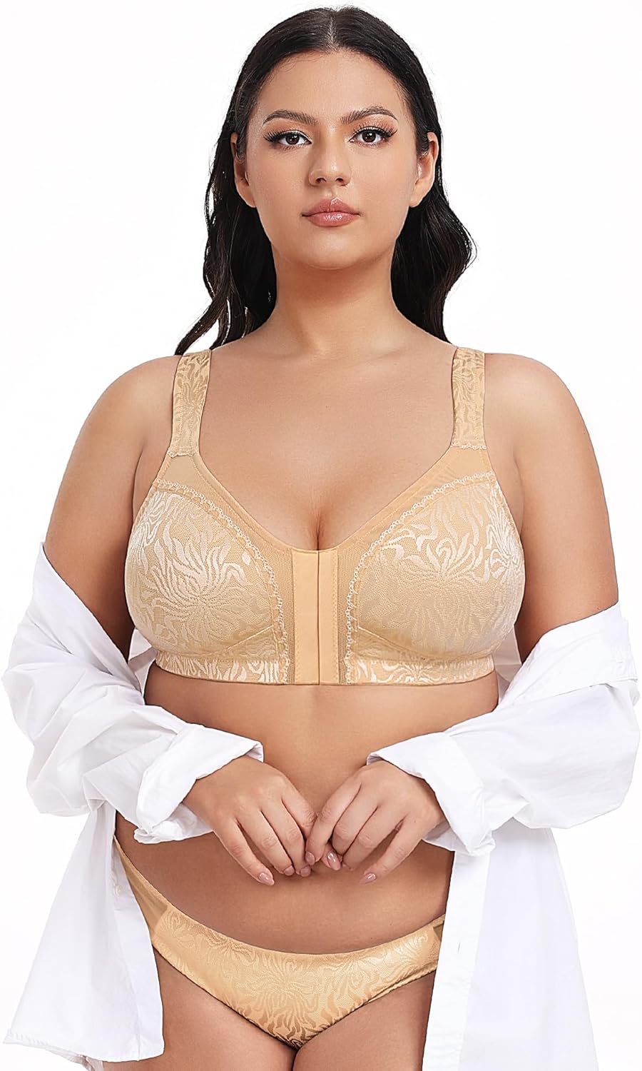 Wireless Minimizer Deep V Plus Size & Ultra - Soft Support Bra - WingsLove