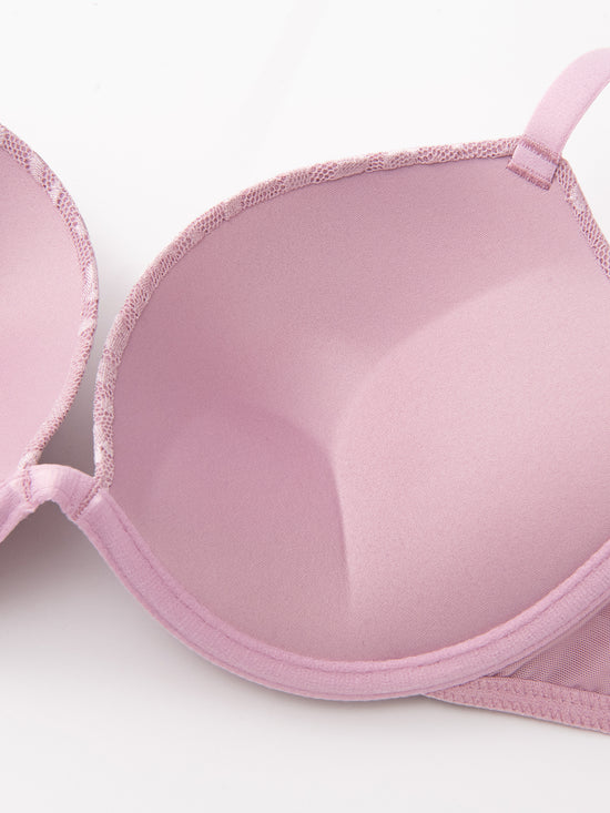 Push Up Deep V Plunge Underwire Multiway 2 Cups Up Purple