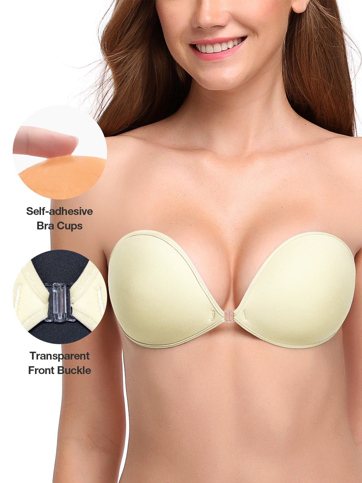 Buy FSSTUD Adhesive Invisible Silicone Gel Bra Push Up Bra with