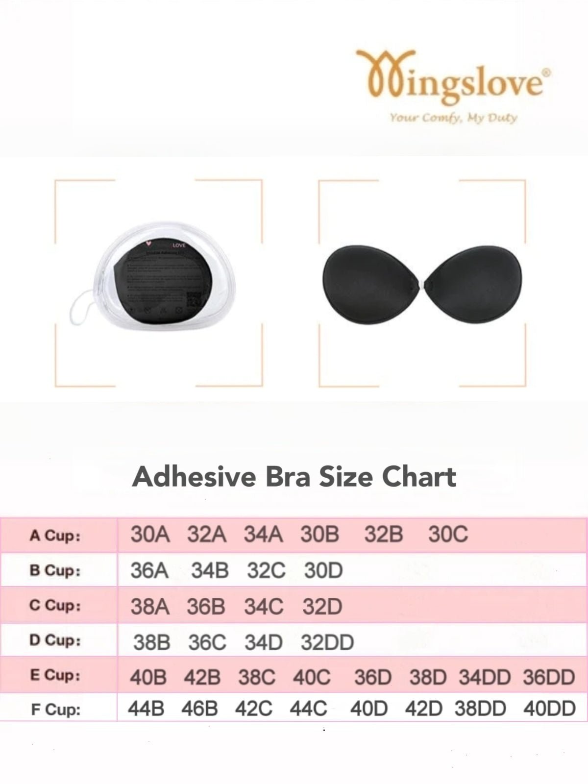 Adhesive Push-up Reusable Self Silicone Bra Black - WingsLove