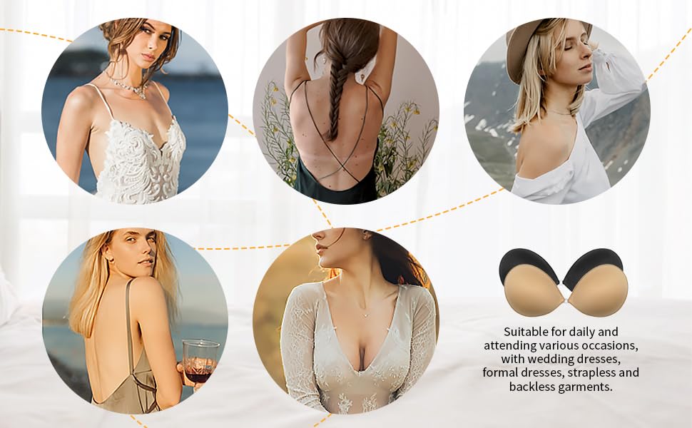 DODOING Invisible Push up Bra Self Adhesive Silicone Bra Reusable