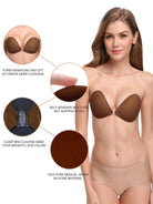 Adhesive Push-up Reusable Self Silicone Bra Coffee Brown - WingsLove