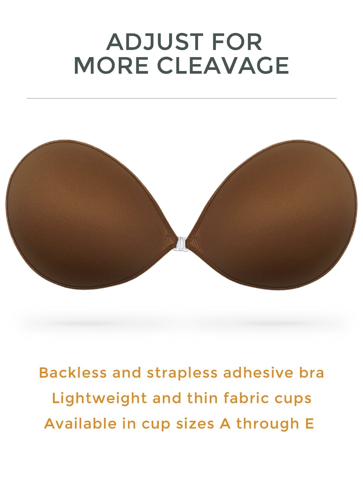 Push up Adhesive Bra Invisible Strapless Reusable Plunge Bras Backless  Silicone Sticky Bra, Beige, A : : Fashion