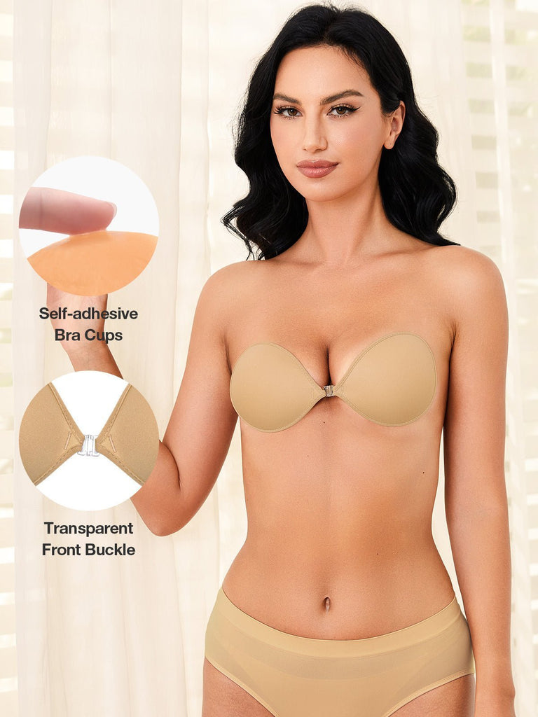 Adhesive Push-up Reusable Self Silicone Bra Inserts Pasty Bra Nude - WingsLove