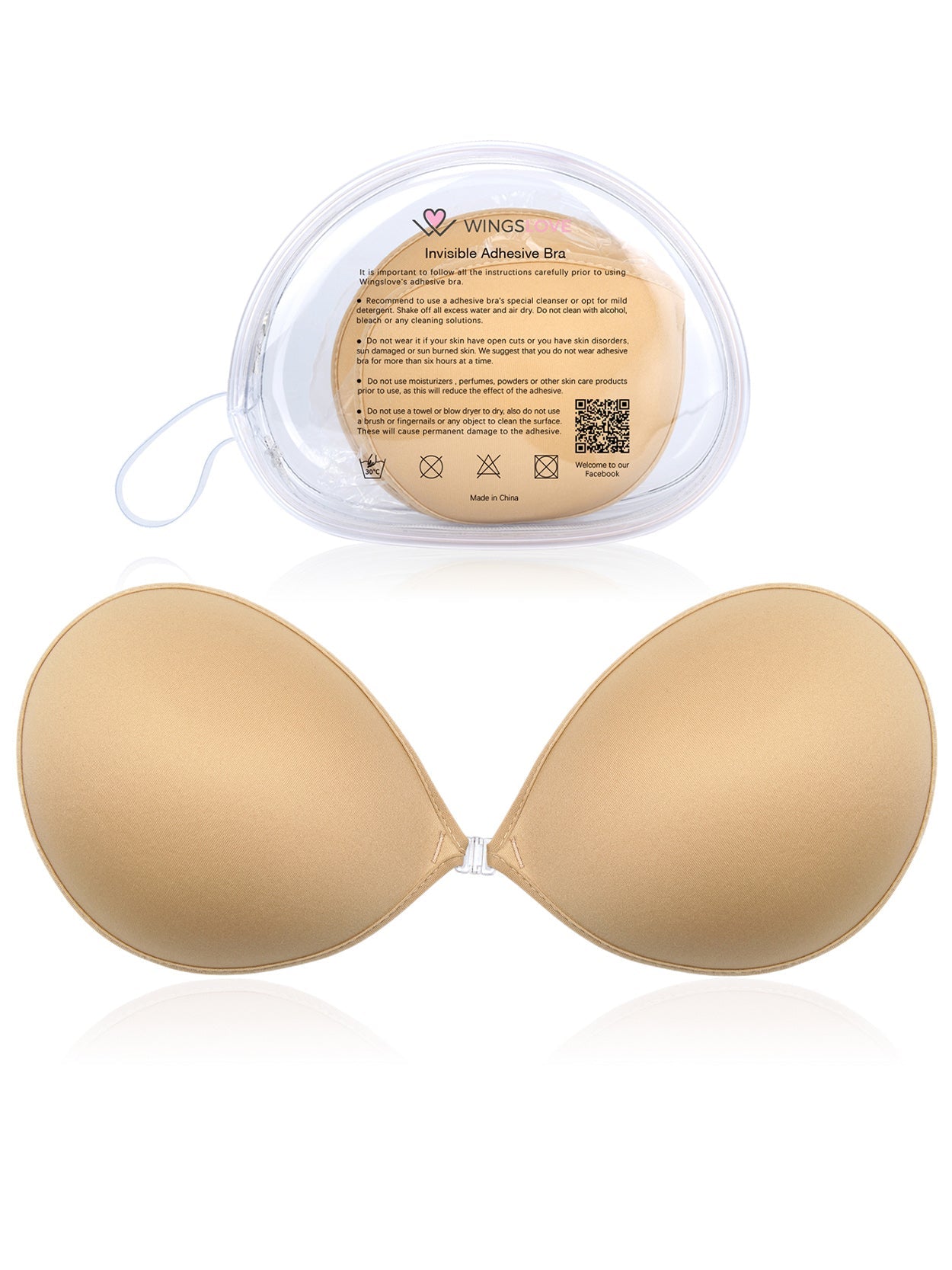 Adhesive Push-up Reusable Self Silicone Bra Inserts Pasty Bra Nude - WingsLove