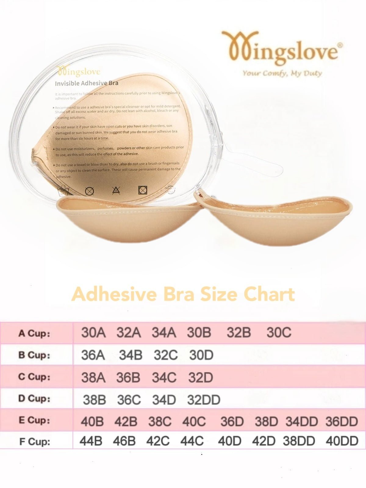 Adhesive Push-up Reusable Self Silicone Bra Inserts Pasty Bra Nude - WingsLove