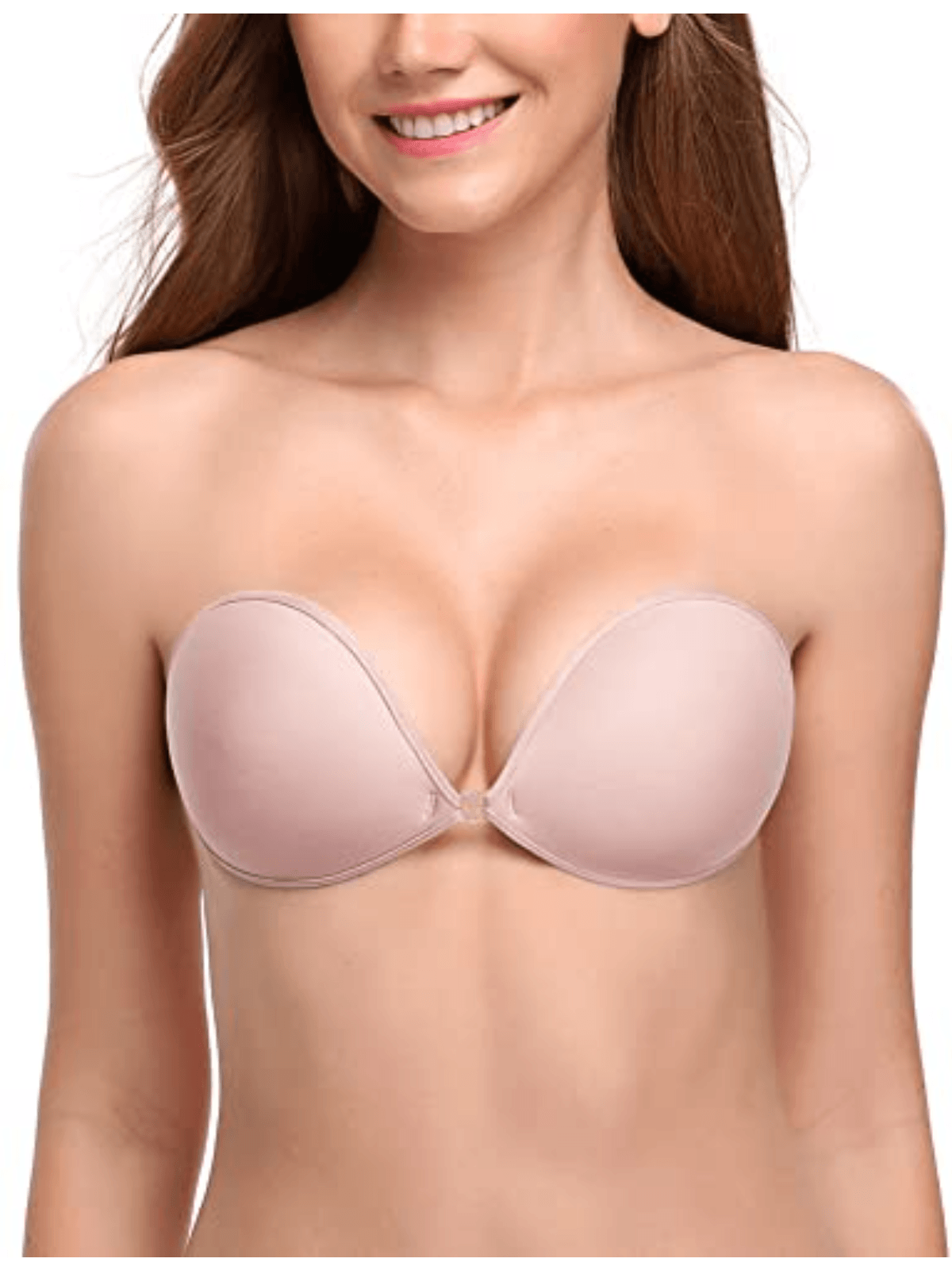 Buy WHITOPLUS Reusable Silicone Adhesive Bra with Clear Back Strap, Push-Up  Cups, and Lace Detail Women's Silicone Heavily Padded Wire Free Push Up  Bra Beige - Perfect for Backless Dresses, Strapless Tops.
