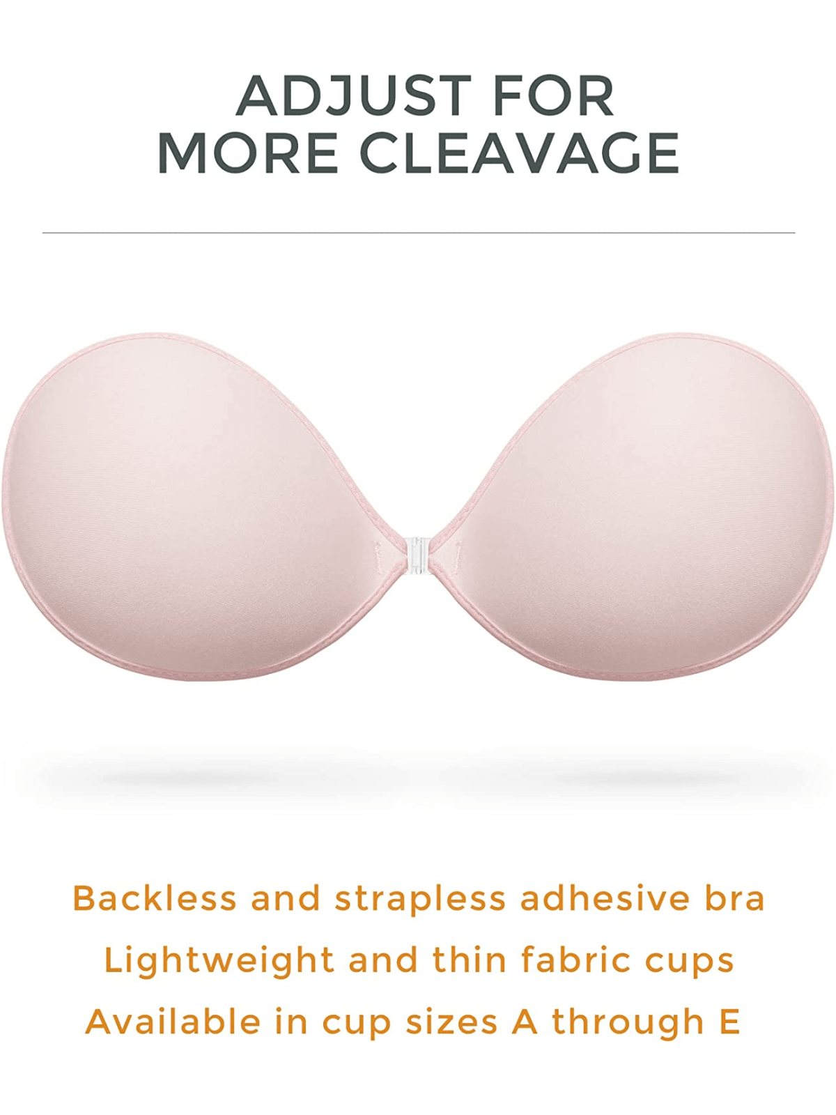 Adhesive Push-up Reusable Self Silicone Bra Light Pink - WingsLove