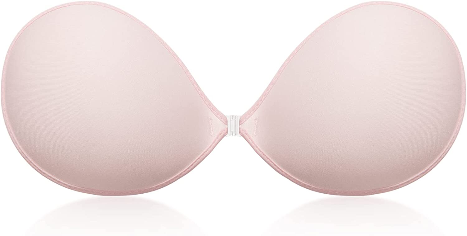 Adhesive Waterproof Push-up Reusable Self Silicone Bra Light Pink - WingsLove