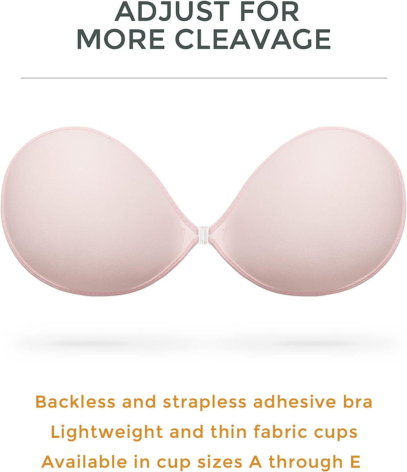 Adhesive Waterproof Push-up Reusable Self Silicone Bra Light Pink - WingsLove