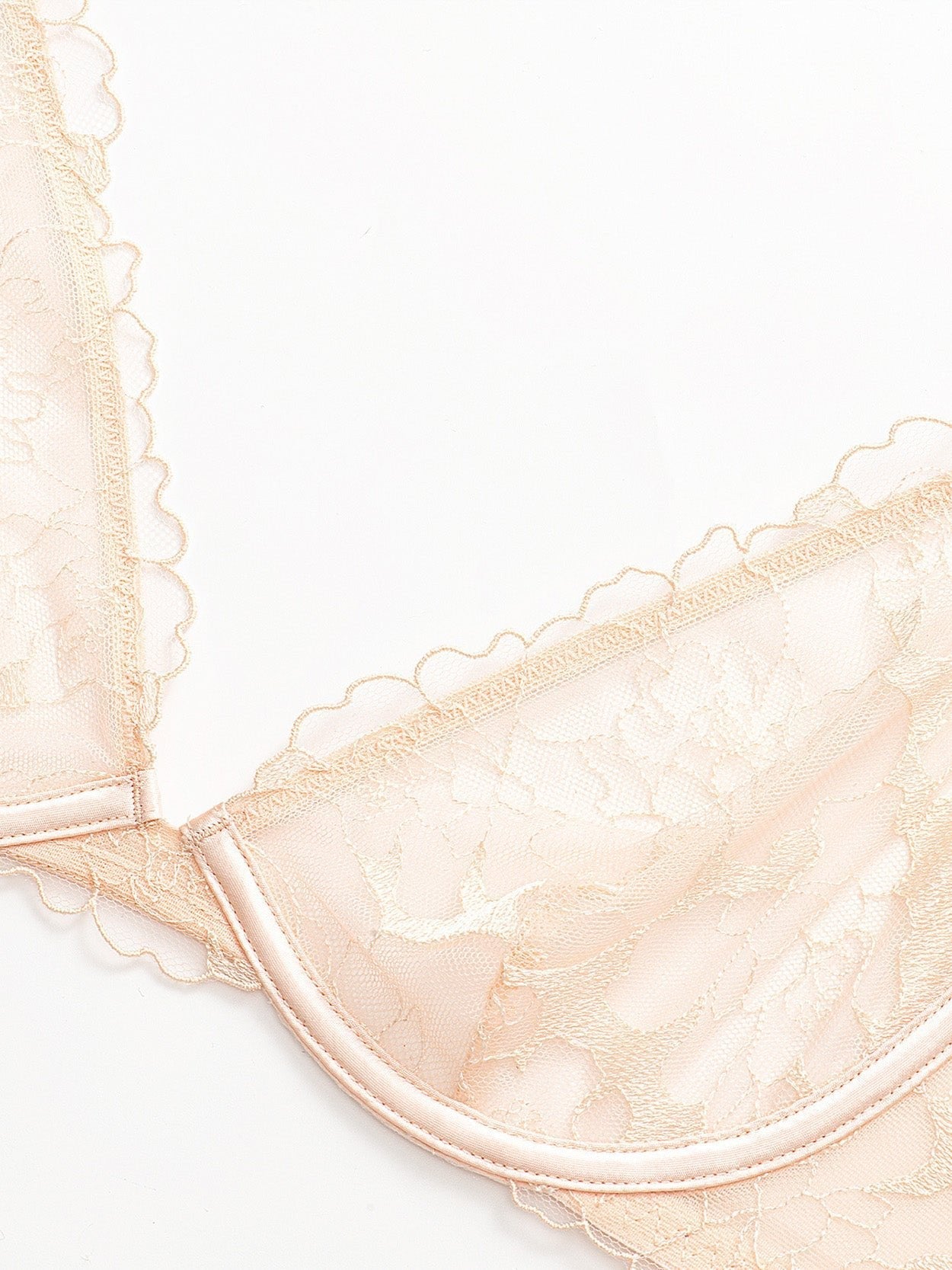 Floral Embroidered Demi Bra Nude – WingsLove