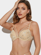 Floral Lace Embroidery Push Up Bra - WingsLove