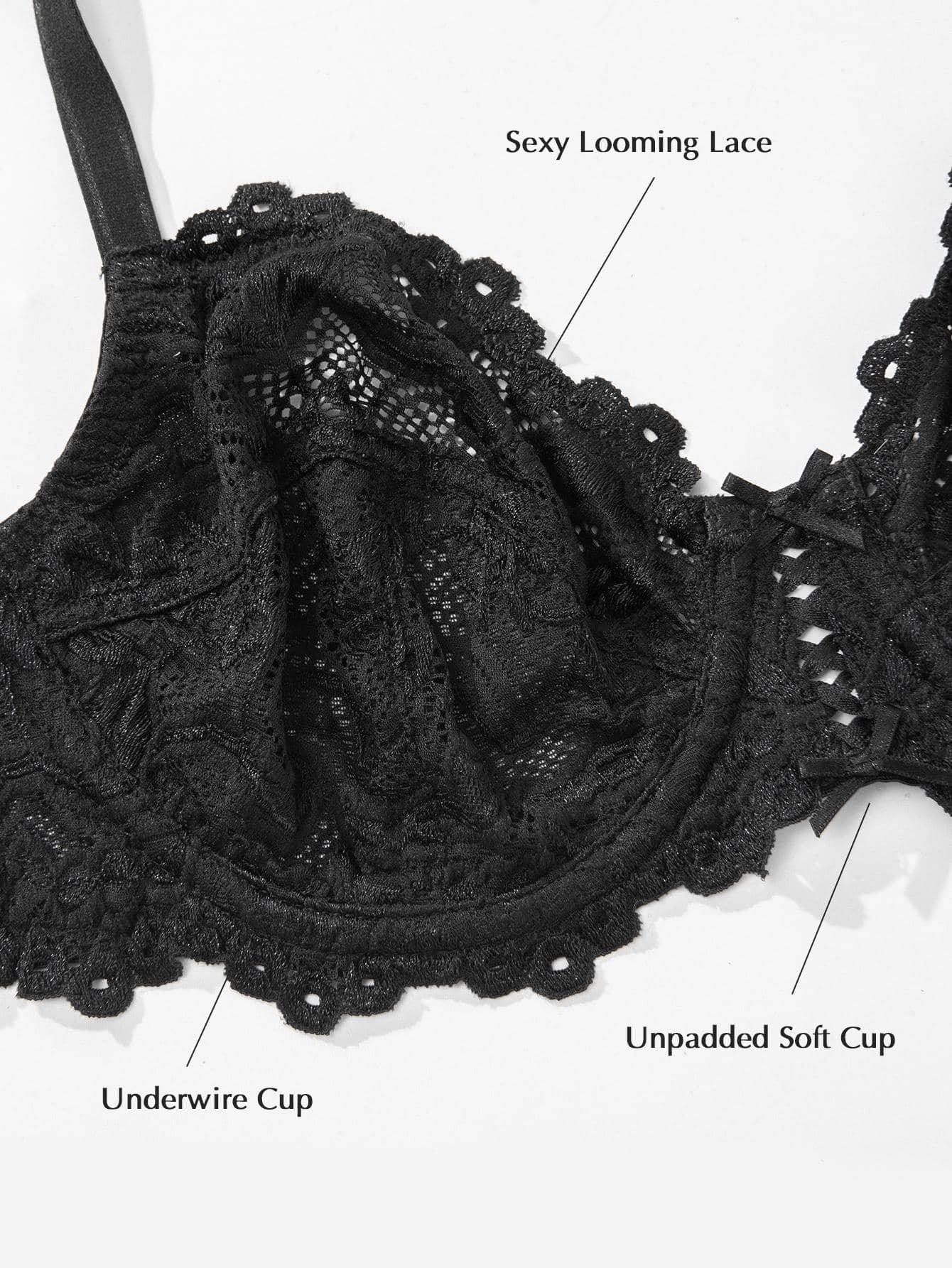 Buy Wingslove Women's Full Coverage Non-Padded Balconette Bra Floral Lace  Underwire Bra Soft Cup online