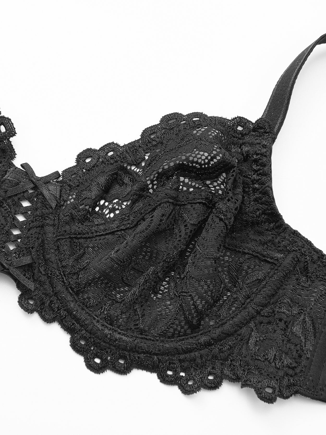 Fsqjgq Plus Size Lace Floral Bra for Women Lingerie Push up Gathered Full  Coverage Brassiere Solid Seamless Underwear B C D E Cup Black 34/75A