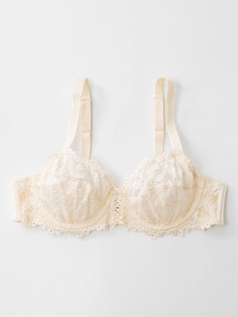 Floral Lace Non-Padded Underwire Bra - WingsLove
