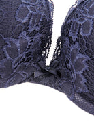 Floral Lace Push Up Lightly Padded Demi Plunge Bra - WingsLove