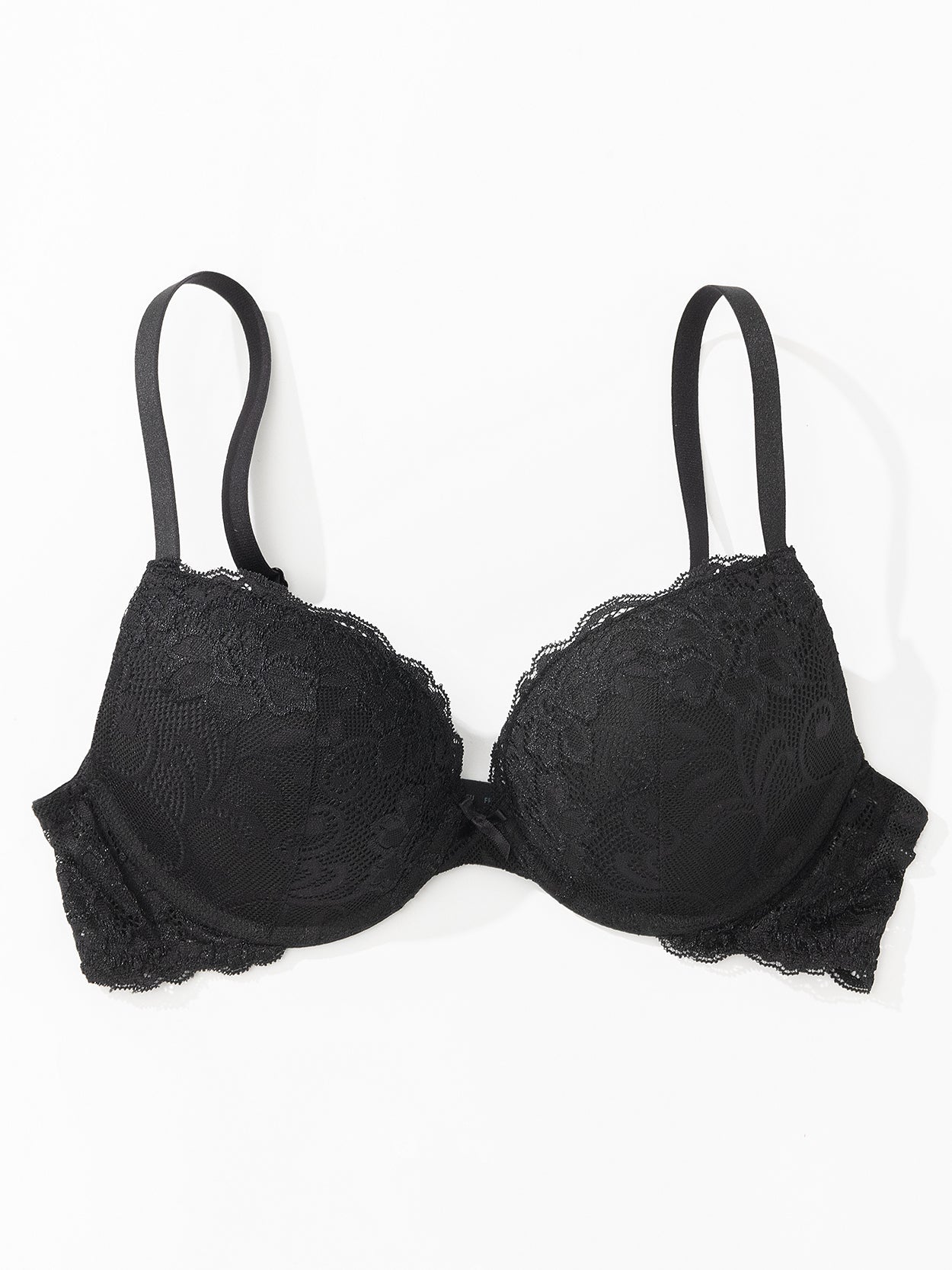 Floral Lace Push Up Lightly Padded Demi Plunge Bra - WingsLove